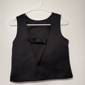 H&M Black Top with Bow Detail